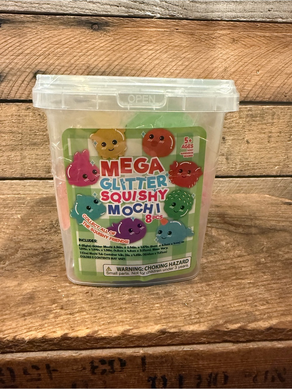 Mega Glitter Squishy Mochi 8pc Set - Multicolor